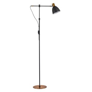 Se21-Gm-39-Ms2 Adept Επιδαπέδιο Φωτιστικό Gold Matt And Black Metal Επιδαπέδιο Φωτιστικό Black Metal Shade
