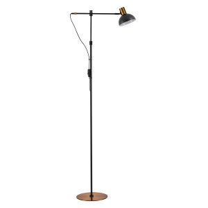 Se21-Gm-39-Ms3 Adept Επιδαπέδιο Φωτιστικό Gold Matt And Black Metal Επιδαπέδιο Φωτιστικό Black Metal Shade