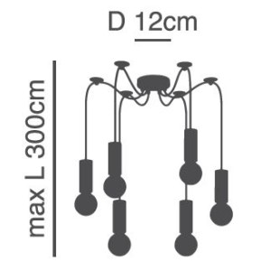 Se21-Bl-4-Bl6 Adept Tube Black Κρεμαστό Φωτιστικό