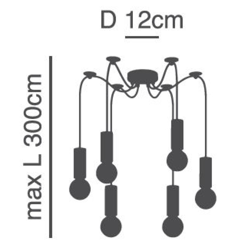 Se21-Bl-4-Bl6 Adept Tube Black Κρεμαστό Φωτιστικό