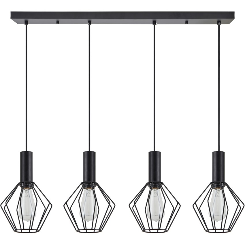 Se21-Bl-4-4Bl-Gr1 Adept Tube Black Κρεμαστό Φωτιστικό Black Metal Grid Se21-Bl-4-4Bl-Gr1 Adept Tube Black Κρεμαστό Φωτιστικό Black Metal Grid