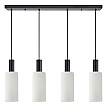 Se21-Bl-4-4Bl-Gl3 Adept Tube Black Κρεμαστό Φωτιστικό White Glass