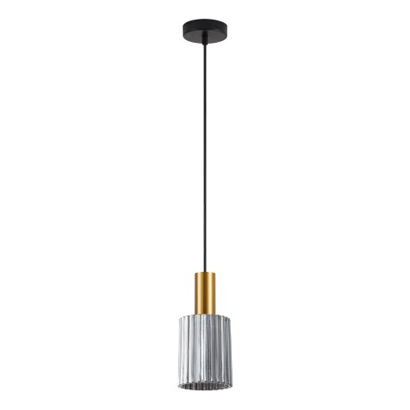 Adept Tube Μονόφωτο Κρεμαστό Φωτιστικό Χρυσό Ματ με Smoked Glass E27