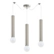 Adept Tube Τρίφωτο Κρεμαστό Φωτιστικό Νίκελ Ματ E27 Μεταλλικό
