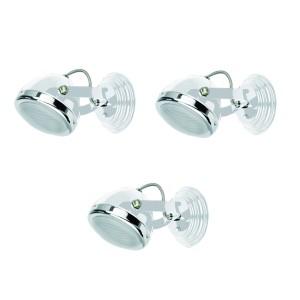 T12022A-1R (X3) Juno Packet White Adjustable Spot With Chrome Ring And Glass
