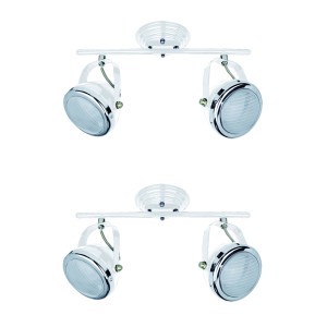 T12022A-2Tu (X2) Juno Packet White Adjustable Spot With Chrome Ring And Glass