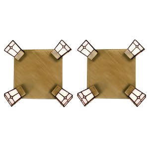 Vitro Spot Packet Stained Glass With Bronze Base And Rotating Heads+