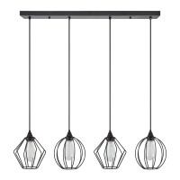 Se21-Bl-0-4Bl-Gr12 Adept Flex Black Metal Grid Κρεμαστό Φωτιστικό