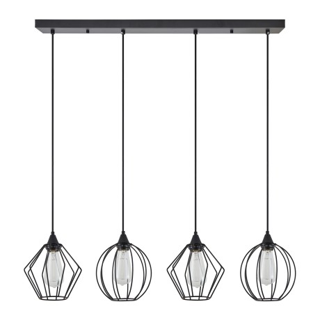 Se21-Bl-0-4Bl-Gr12 Adept Flex Black Metal Grid Κρεμαστό Φωτιστικό