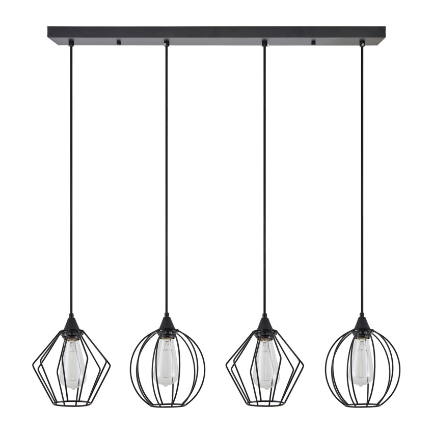 Se21-Bl-0-4Bl-Gr12 Adept Flex Black Metal Grid Κρεμαστό Φωτιστικό