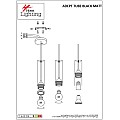 Adept Tube Black - Κρεμαστό Φωτιστικό με Δυνατότητα Μετατροπής των Λαμπτήρων