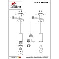 Se21-Bl-4-Bl6 Adept Tube Black Κρεμαστό Φωτιστικό