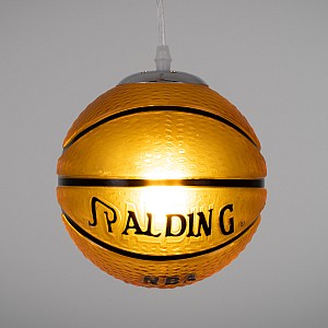 Spalding Nba Glint®  Κρεμαστό Παιδικό Φωτιστικό Οροφής Μονόφωτο 1 X E27 Πορτοκαλί Γυάλινο Φ18 X Υ18Cm