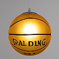 Spalding Nba Glint®  Κρεμαστό Παιδικό Φωτιστικό Οροφής Μονόφωτο 1 X E27 Πορτοκαλί Γυάλινο Φ25 X Υ25Cm