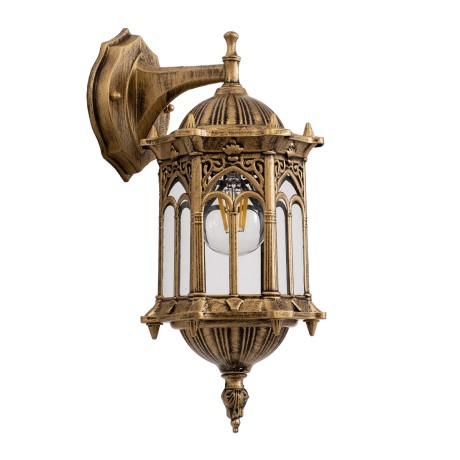 GLOBOSTAR® DARCY  Vintage Φωτιστικό Τοίχου - Απλίκα με Ντουί 1 x E27 AC 220-240V IP20 - Μπρούτζινο Εφέ Σκουριάς - Μ15.5 x Π15.5 x Υ34.5cm