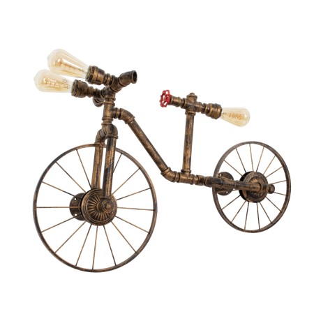 GLOBOSTAR® SWIFTWALKER  Vintage Φωτιστικό Τοίχου - Απλίκα με Ντουί 3 x E27 AC 220-240V IP20 - Χάλκινο - Μ85 x Π29.5 x Υ55cm