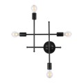 GLOBOSTAR® PIPING  Vintage Φωτιστικό Τοίχου - Απλίκα με Ντουί 4 x E27 AC 220-240V IP20 - Μαύρο - Μ40 x Π9 x Υ52cm