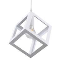 GLOBOSTAR® CUBE  Μοντέρνο Κρεμαστό Φωτιστικό Οροφής με Ντουί 1 x E27 AC 220-240V IP20 - Λευκό - Μ25 x Π25 x Υ25cm