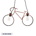 Bike Glint® Vintage Κρεμαστό Φωτιστικό Οροφής Δίφωτο 2 X E27 Καφέ Σκουριά Μεταλλικό Μ67 X Π1.5 X Υ41Cm