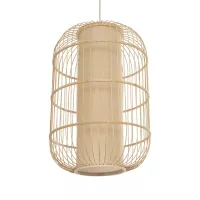 GLOBOSTAR® HIBISCUS  Boho Κρεμαστό Φωτιστικό Οροφής με Ντουί 1 x E27 AC 220-240V IP20 - Μπεζ - Μ40 x Π40 x Υ60cm