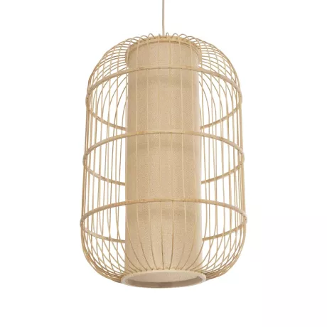 GLOBOSTAR® HIBISCUS  Boho Κρεμαστό Φωτιστικό Οροφής με Ντουί 1 x E27 AC 220-240V IP20 - Μπεζ - Μ40 x Π40 x Υ60cm