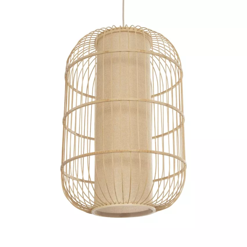 GLOBOSTAR® HIBISCUS  Boho Κρεμαστό Φωτιστικό Οροφής με Ντουί 1 x E27 AC 220-240V IP20 - Μπεζ - Μ40 x Π40 x Υ60cm