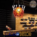 Nba Glint®  Κρεμαστό Φωτιστικό Οροφής Μονόφωτο 1 X E27 Πορτοκαλί Μεταλλικό Πλέγμα Φ32 X Y58Cm