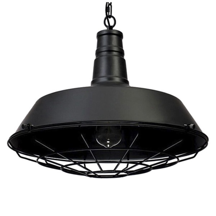 GLOBOSTAR® RAY  Vintage Κρεμαστό Φωτιστικό Οροφής με Ντουί 1 x E27 AC 220-240V IP20 - Μαύρο - Μ46 x Π46 x Υ25cm