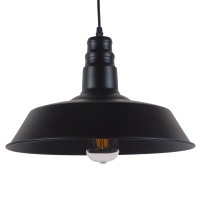 GLOBOSTAR® RAY  Vintage Κρεμαστό Φωτιστικό Οροφής με Ντουί 1 x E27 AC 220-240V IP20 - Μαύρο - Μ36 x Π36 x Υ25cm