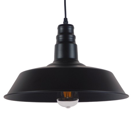 GLOBOSTAR® RAY  Vintage Κρεμαστό Φωτιστικό Οροφής με Ντουί 1 x E27 AC 220-240V IP20 - Μαύρο - Μ36 x Π36 x Υ25cm