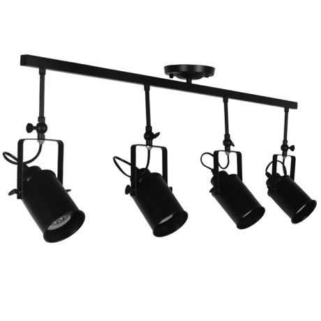 GLOBOSTAR® HOLLYWOOD  Vintage Φωτιστικό Οροφής με Ντουί 4 x E27 AC 220-240V IP20 - Μαύρο - Μ110 x Π13 x Υ38cm