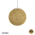 GLOBOSTAR® OCEANA  Boho Κρεμαστό Φωτιστικό Οροφής με Ντουί 1 x E27 AC 220-240V IP20 - Μπεζ - Μ20 x Π20 x Υ20cm