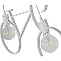 Bike White Glint® Vintage Κρεμαστό Φωτιστικό Οροφής Δίφωτο 2 X E27 Λευκό Μεταλλικό Μ67 X Π1.5 X Υ41Cm