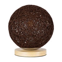 GLOBOSTAR® OCEANA  Boho Επιτραπέζιο Φωτιστικό Πορτατίφ με Ντουί 1 x E27 AC 220-240V IP20 - Καφέ & Μπεζ - M20 x Π20 x Υ22cm