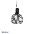 GLOBOSTAR® SCANDI  Vintage Κρεμαστό Φωτιστικό Οροφής με Ντουί 1 x E27 AC 220-240V IP20 - Μαύρο - Μ23 x Π23 x Υ30cm