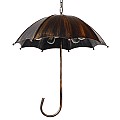 Umbrella Glint® Vintage Industrial Κρεμαστό Φωτιστικό Οροφής Πολύφωτο 5 X E27 Μαύρο Καφέ Σκουριά Μεταλλικό Φ58 X Υ60Cm