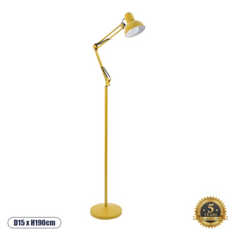 GLOBOSTAR® AUDREY  Μοντέρνο Επιδαπέδιο Φωτιστικό με Ντουί 1 x E27 AC 220-240V IP20 - Κίτρινο - Μ15 x Π15 x Υ190cm