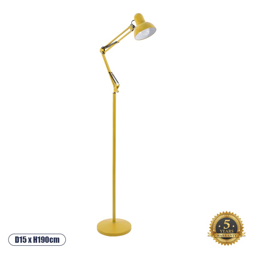 GLOBOSTAR® AUDREY  Μοντέρνο Επιδαπέδιο Φωτιστικό με Ντουί 1 x E27 AC 220-240V IP20 - Κίτρινο - Μ15 x Π15 x Υ190cm