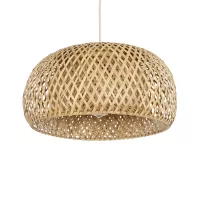 GLOBOSTAR® SAN TROPEZ  Boho Κρεμαστό Φωτιστικό Οροφής με Ντουί 1 x E27 AC 220-240V IP20 - Μπεζ - Μ38 x Π38 x Υ22cm