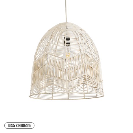 GLOBOSTAR® ALOHA  Boho Κρεμαστό Φωτιστικό Οροφής με Ντουί 1 x E27 AC 220-240V IP20 - Μπεζ - Μ45 x Π45 x Υ48cm