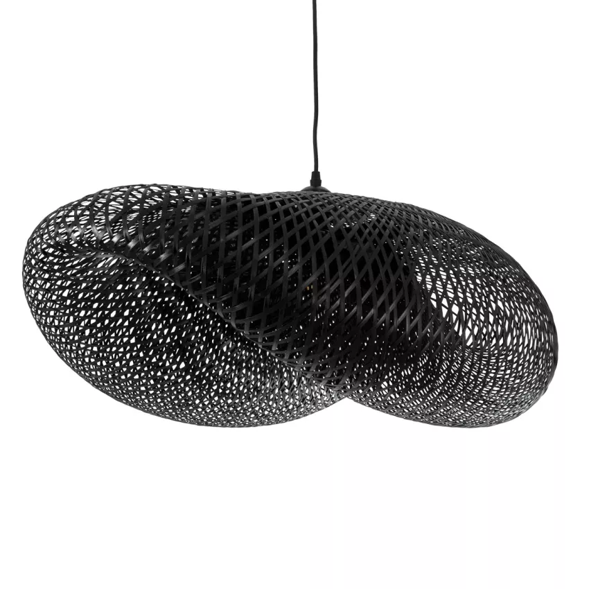 GLOBOSTAR® MEXICO  Boho Κρεμαστό Φωτιστικό Οροφής με Ντουί 1 x E27 AC 220-240V IP20 - Μαύρο - Μ85 x Π50 x Υ30cm
