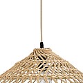 Kaia Glint® Boho Κρεμαστό Φωτιστικό Οροφής Μονόφωτο 1 X E27 Ac220-240V Ip20 - Φ60 X Υ20Cm - Μπεζ Ξύλινο Μπαμπού Πλέγμα