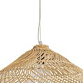 Kaia Glint® Boho Κρεμαστό Φωτιστικό Οροφής Μονόφωτο 1 X E27 Ac220-240V Ip20 - Φ80 X Υ26Cm - Μπεζ Ξύλινο Μπαμπού Πλέγμα