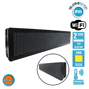 Glint® Κυλιόμενη Ψηφιακή Επιγραφή P10 Led Smd Ac 220-240V Με Wi-Fi - Αδιάβροχή Ip65 - Διπλής Όψης - Μ104 X Π12 X Υ20Cm Πορτοκαλί