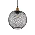 GLOBOSTAR® WIRE  Μοντέρνο Κρεμαστό Φωτιστικό Οροφής με Ντουί 1 x E27 AC 220-240V IP20 - Μαύρο & Χρυσό - Μ25 x Π25 x Υ32cm
