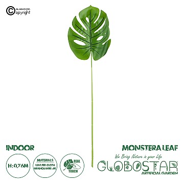 Τεχνητός Κήπος Monstera Leaf Glint® Τεχνητό Διακοσμητικό Φύλο Μονστέρας Π16 X Υ76Cm