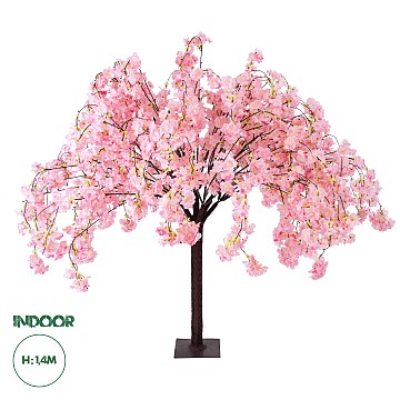 Τεχνητός Κήπος Pink Cherry Blossom Tree Glint® Τεχνητό Διακοσμητικό Δέντρο Ροζ Άνθος Κερασιάς Υ140Cm