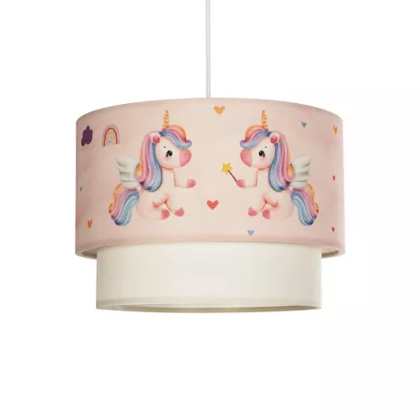 GLOBOSTAR® PONY  Παιδικό Κρεμαστό Φωτιστικό Οροφής με Ντουί 1 x E27 AC 220-240V IP20 - Ροζ - Μ30 x Π30 x Υ24cm