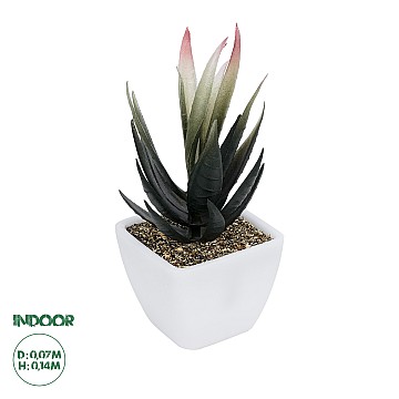 Τεχνητός Κήπος Succulent Aloe Potted Plant Glint® Διακοσμητικό Φυτό Αλόης Φ7 X Υ14Cm