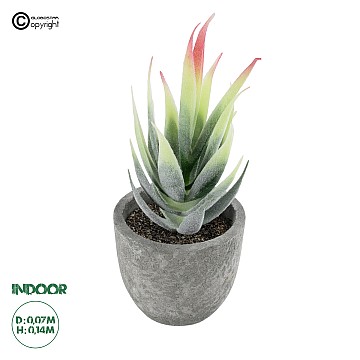 Τεχνητός Κήπος Succulent Aloe Glint® Διακοσμητικό Φυτό Παχύφυτο Αλόη Υ14Cm